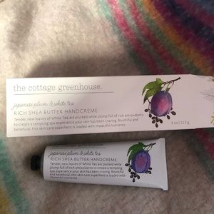 the cottage greenhouse rich shea butter hand cream 4oz Japanese plum &white tea